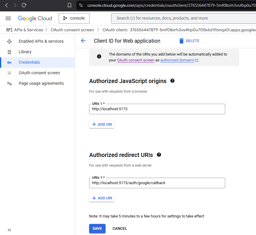 setting google